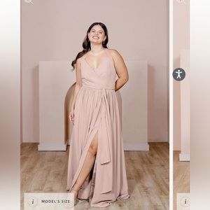 Hannah Chiffon Faux Wrap Dress - Revelry - First Kiss Pink